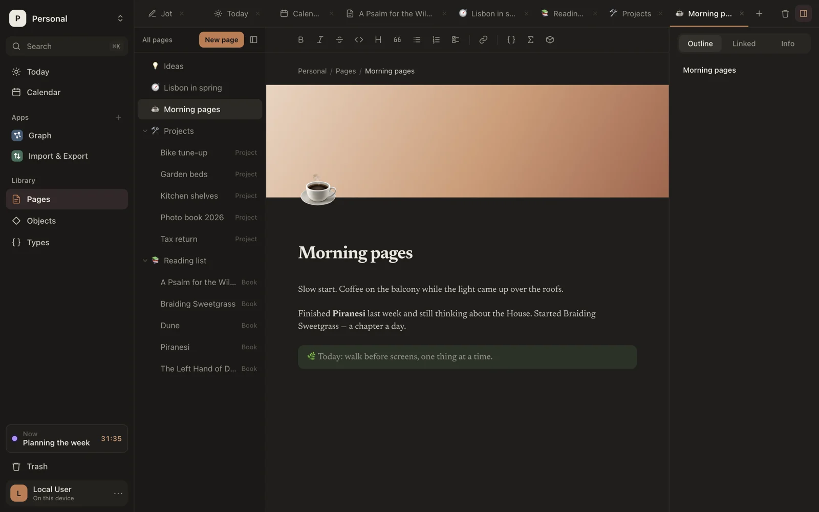 A serif journal page with a cover and an icon